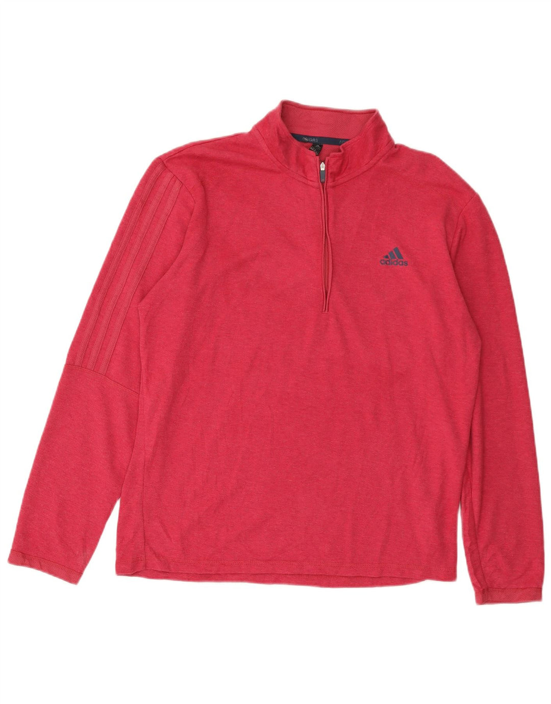 Trening Top pentru bărbați ADIDAS, cu fermoar și gât, bumbac roz mediu