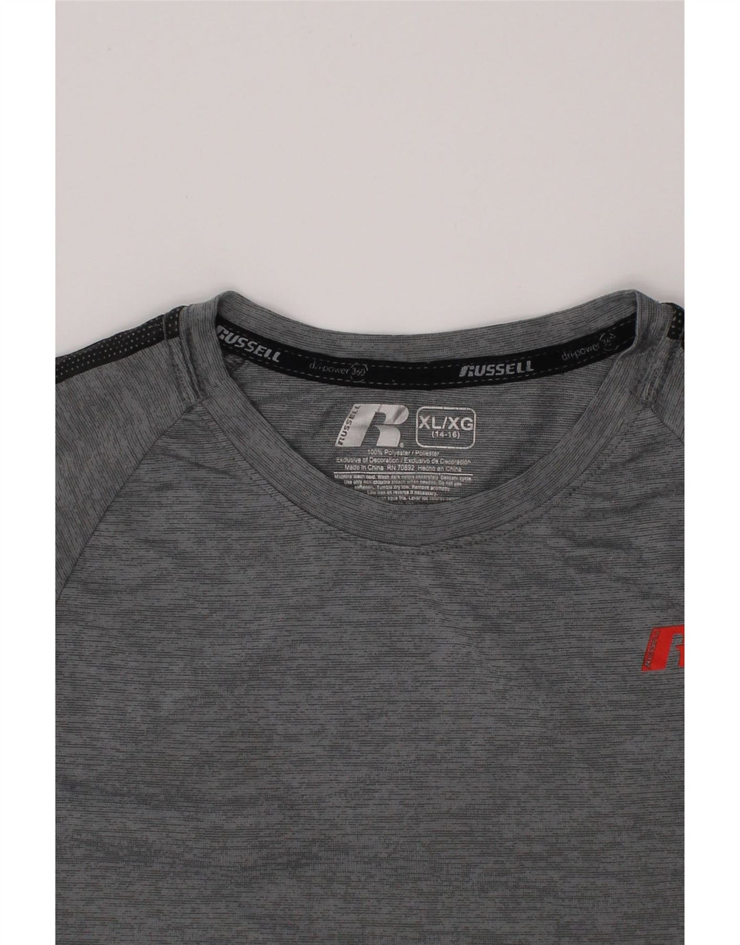 RUSSELL ATHLETIC Băieți Dri-Power Tricou Top 14-15 ani XL Gri
