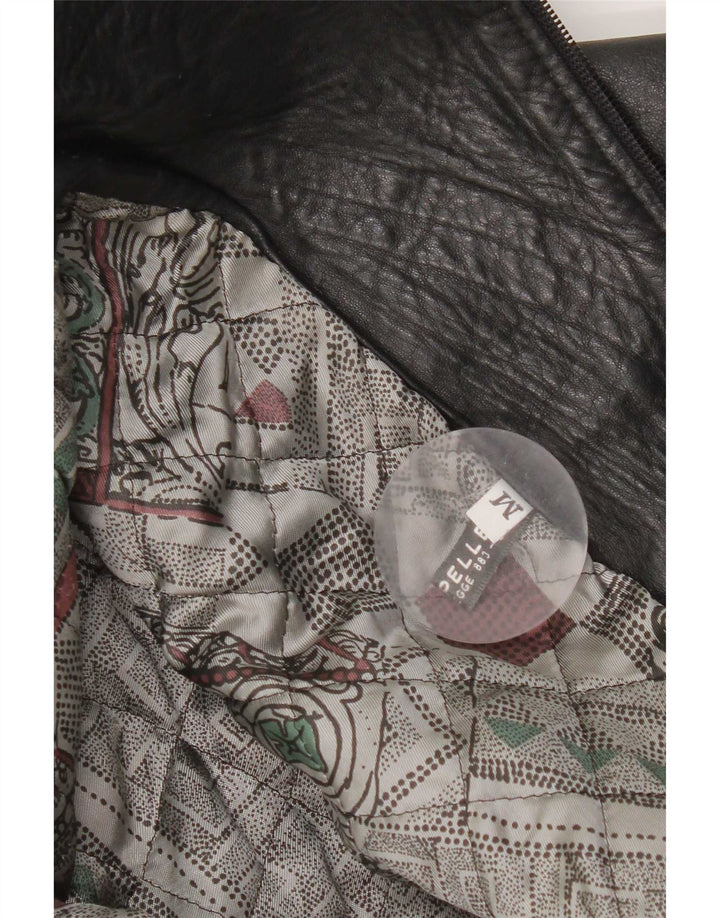 Geaca de piele vintage fete 7-8 ani piele neagra medie