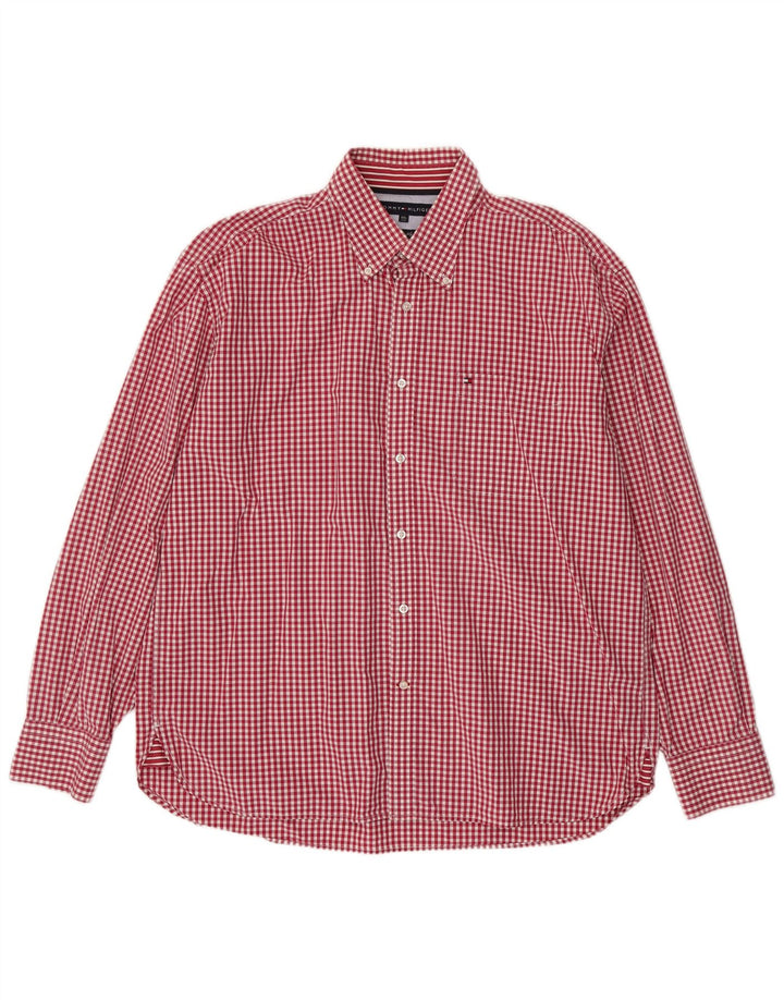 Cămașă Tommy Hilfiger pentru bărbați 2XL, bumbac vichy roșu