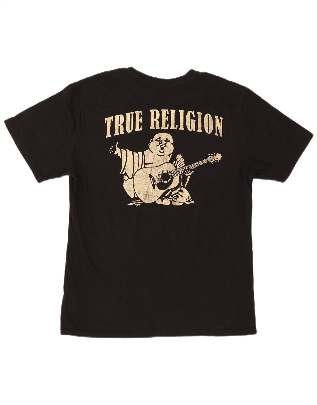 True Religion Tricou grafic pentru bărbați Top mare din bumbac negru