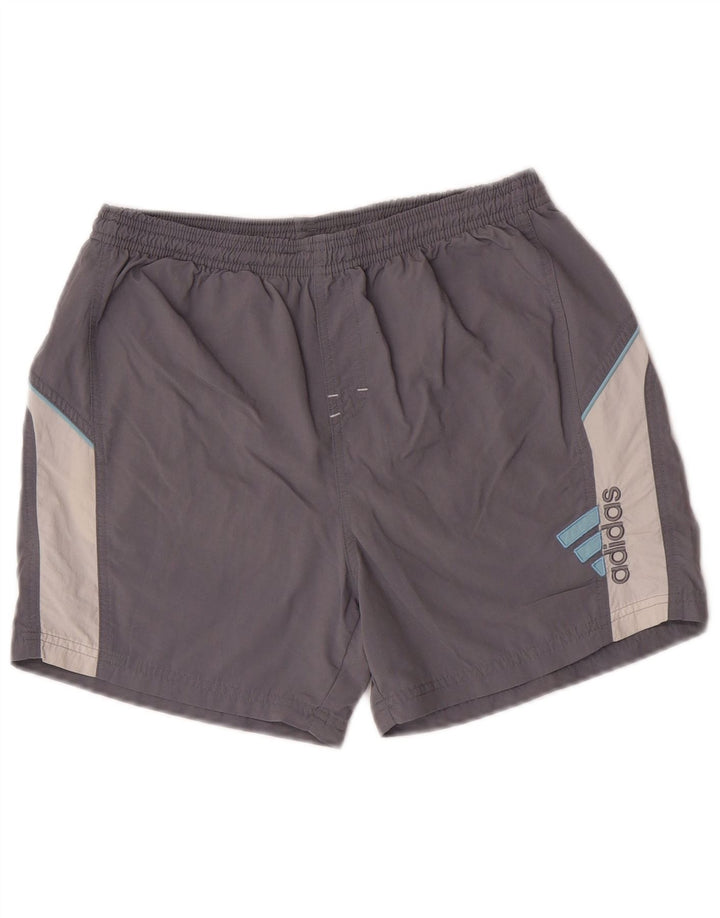 Pantaloni scurți de înot Adidas pentru băieți 15-16 ani, gri, poliester color bloc