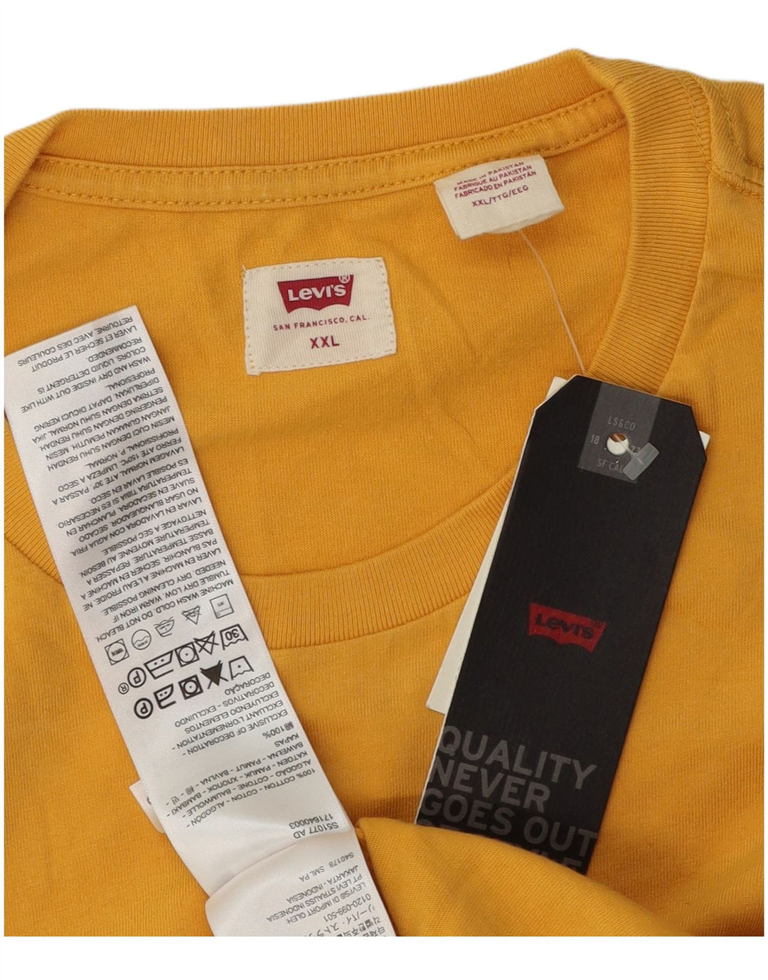 Tricou pentru bărbați Levi's Top 2XL Bumbac galben