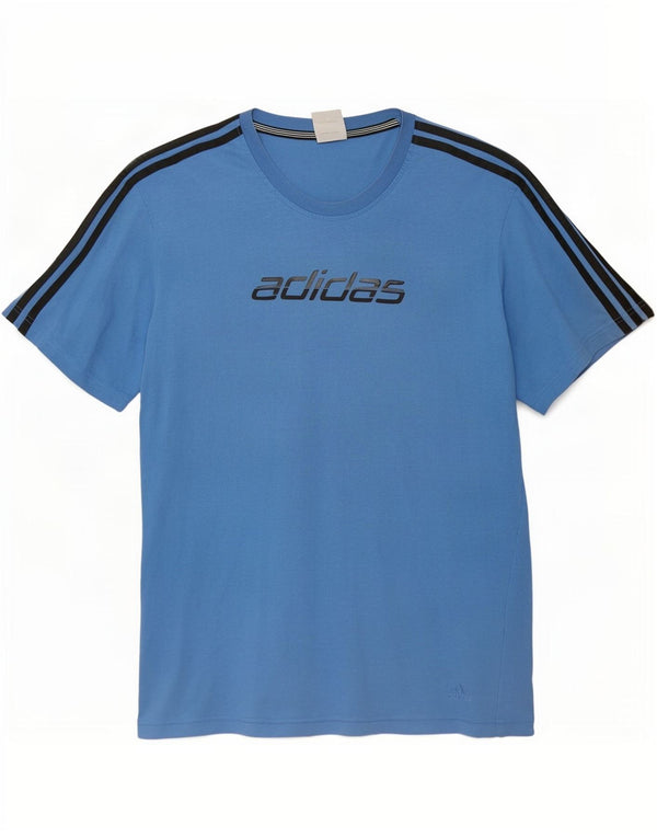 Adidas Mens Graphic T-Shirt Top Large Blue Cotton