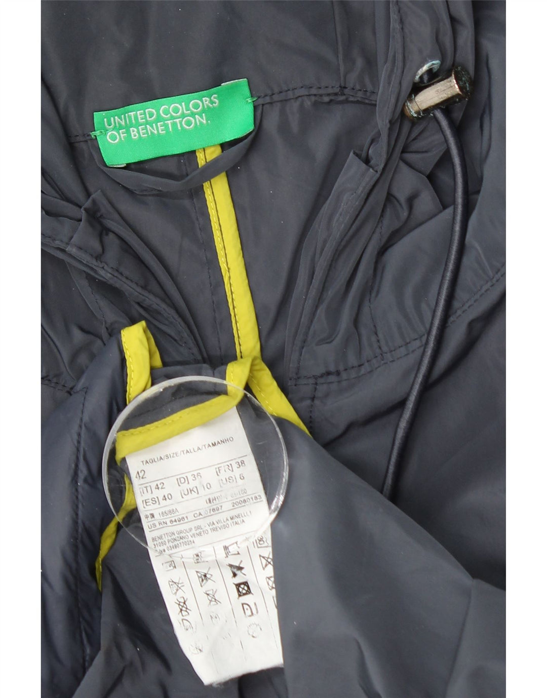 BENETTON haină de ploaie cu glugă pentru femei UK 10 mic poliester bleumarin