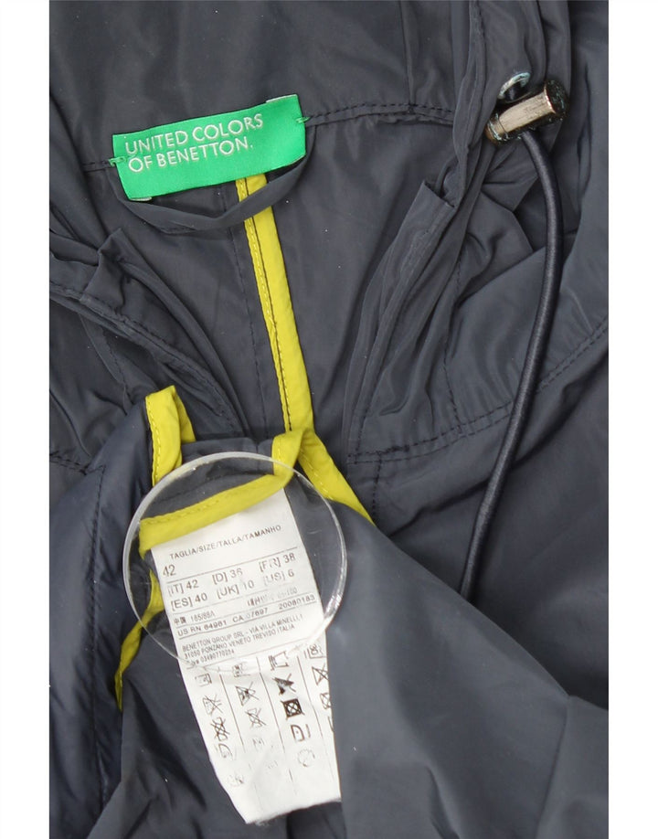 BENETTON haină de ploaie cu glugă pentru femei UK 10 mic poliester bleumarin