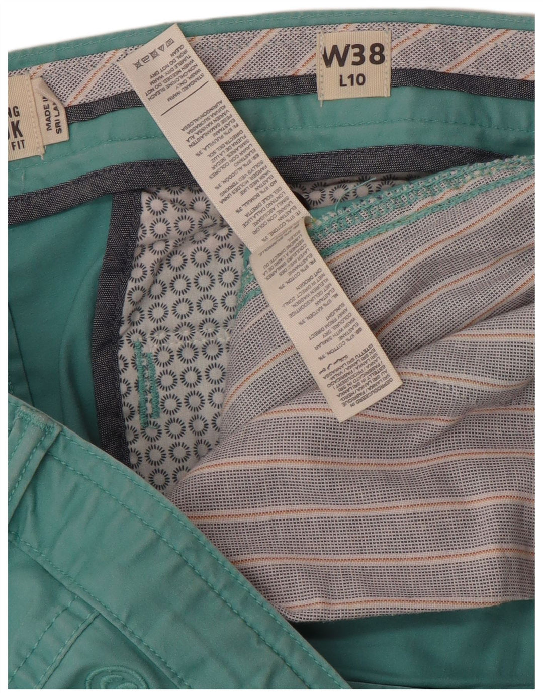 FAT FACE Pantaloni scurți chino pentru bărbați W38 XL din bumbac turcoaz