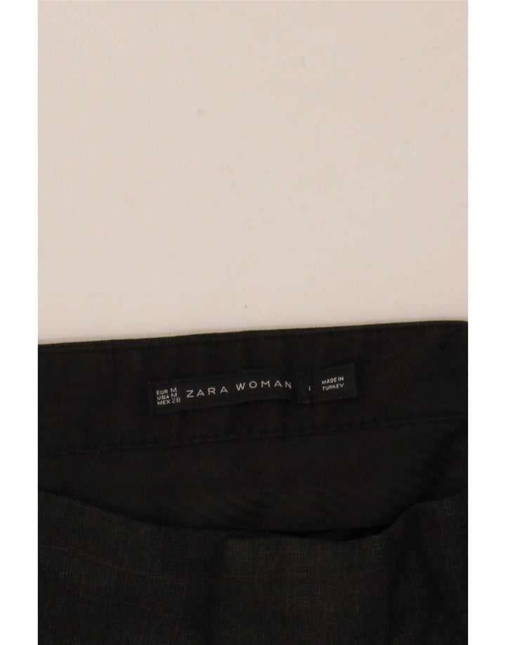Pantaloni tăiați pentru femei Zara Medium W28 L26 Gri Check