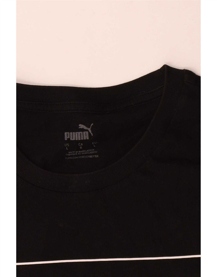 Tricou grafic Puma pentru bărbați Top mare din bumbac negru