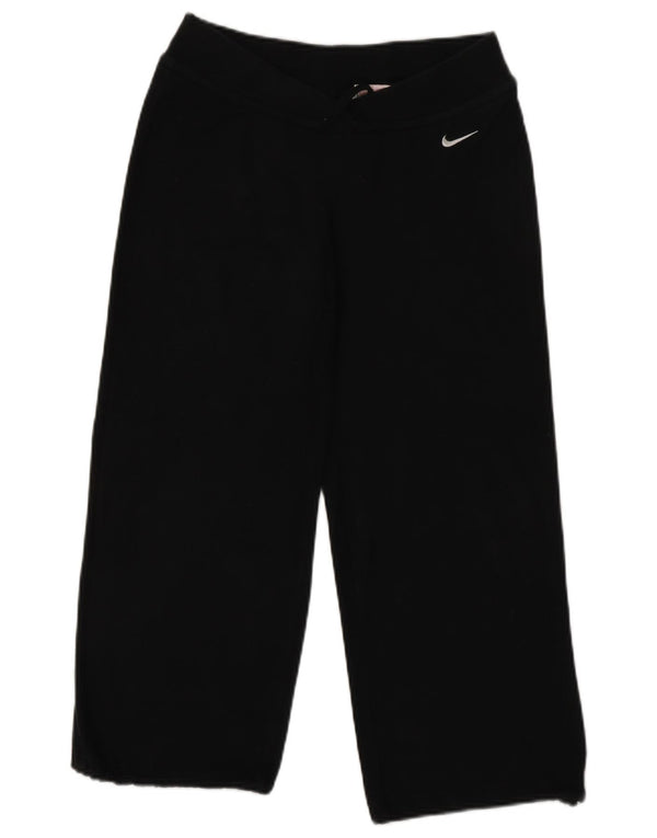 NIKE Womens Capri Tracksuit Trousers UK 8/10 Small  Black Cotton