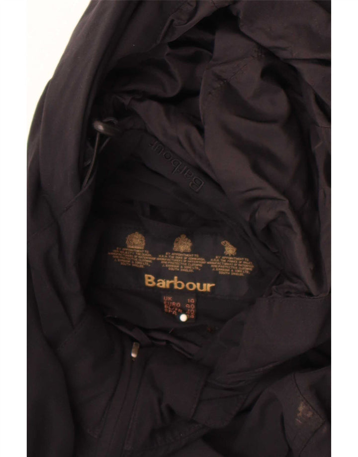 Jachetă de ploaie cu glugă Barbour pentru femei UK 14, mare, negru, bumbac