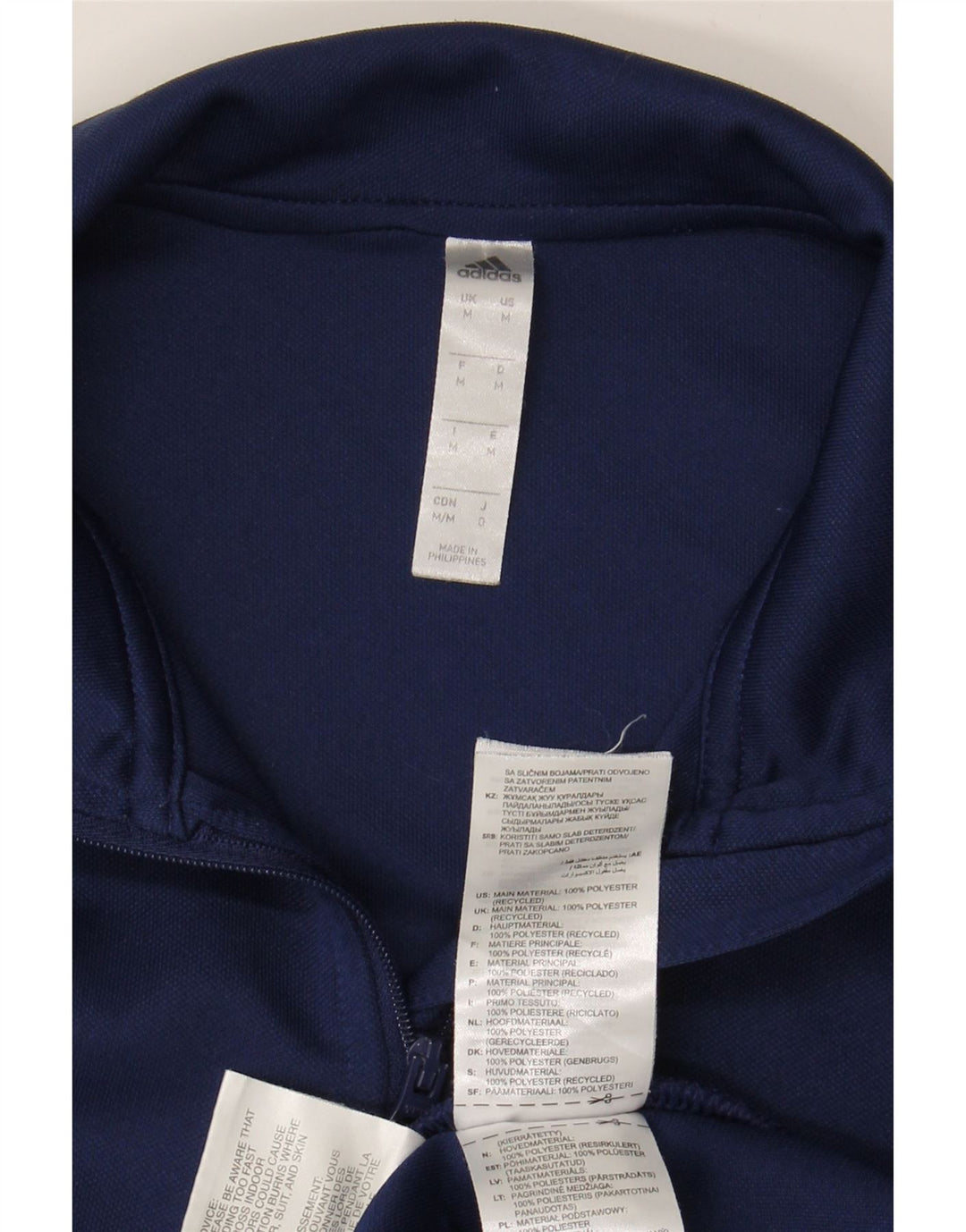 Top de trening ADIDAS Aeroready pentru bărbați, cu fermoar și gât, albastru bleumarin