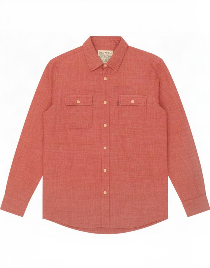 Cămașă Jack Wills pentru bărbați, bumbac roșu mediu