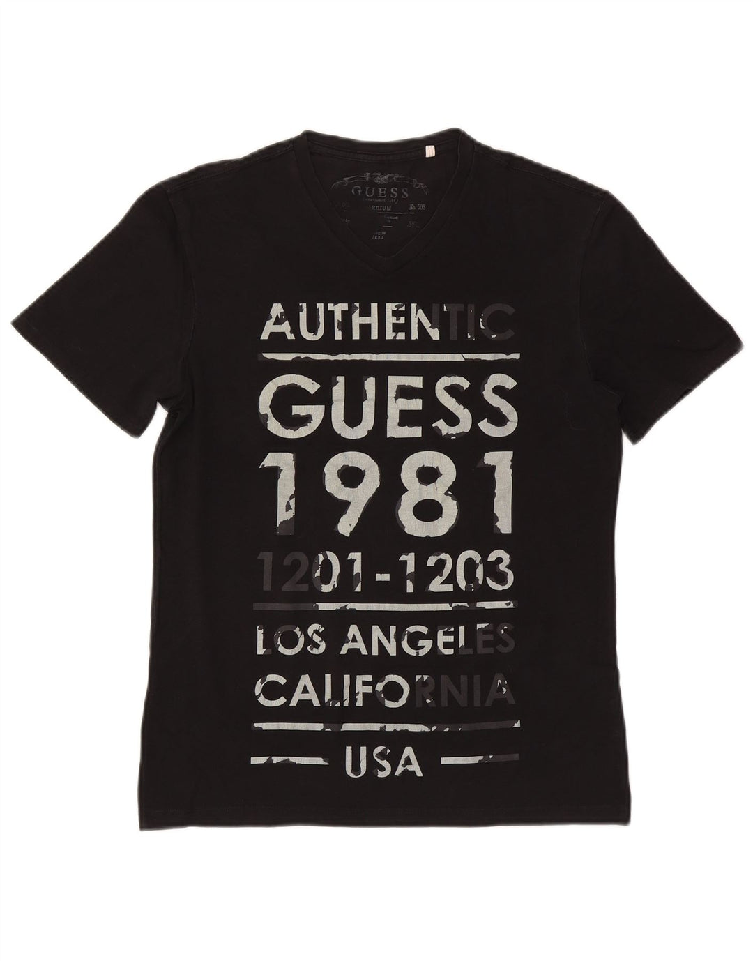 Tricou grafic Guess pentru bărbați Top mediu negru