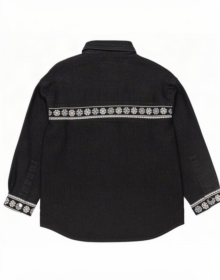 Cămașă supradimensionată pentru femei Zara UK 14 Medium Negru Geometric Bumbac