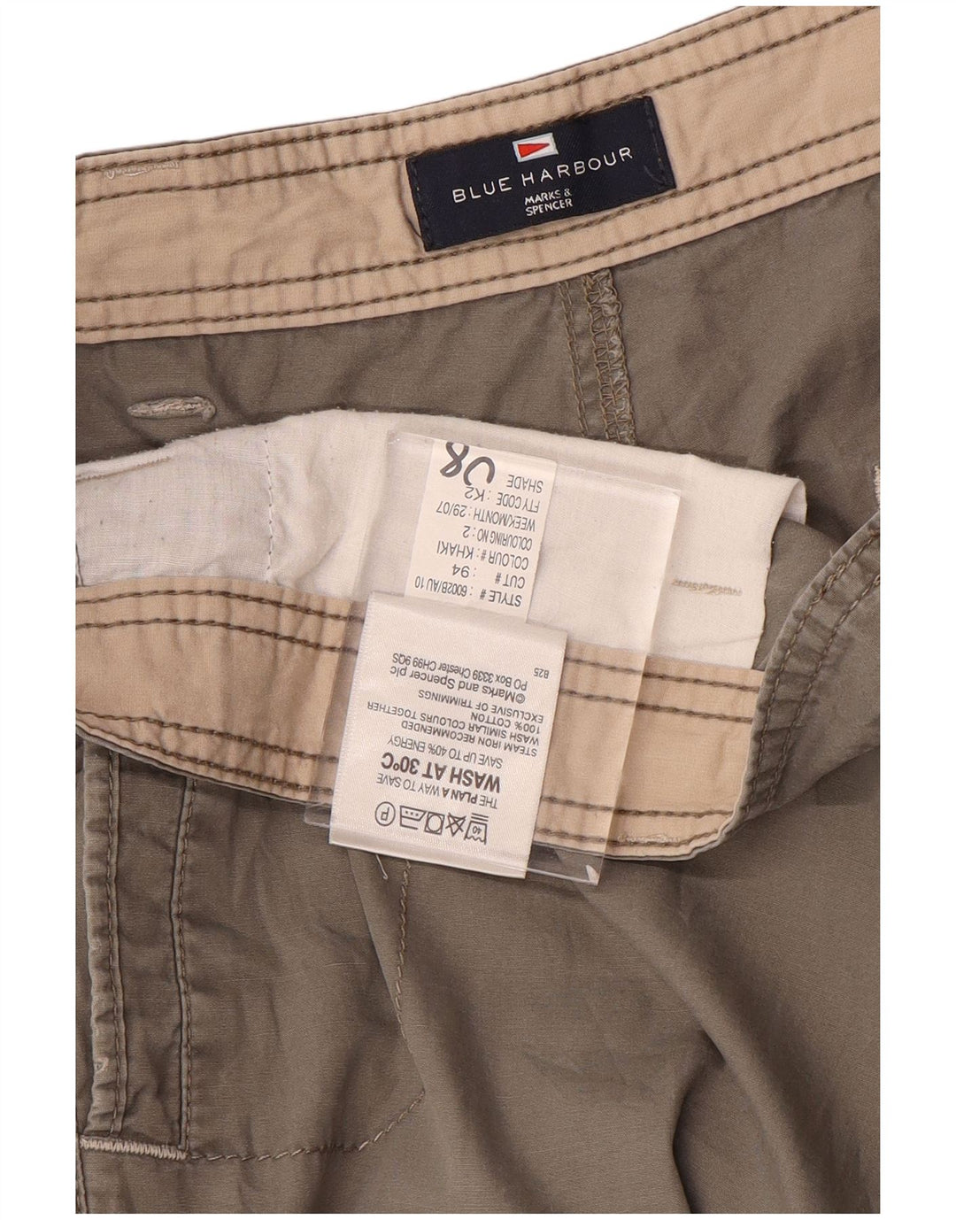 Marks & Spencer Pantaloni Cargo Drepți Blue Harbour pentru bărbați W38 L31 gri