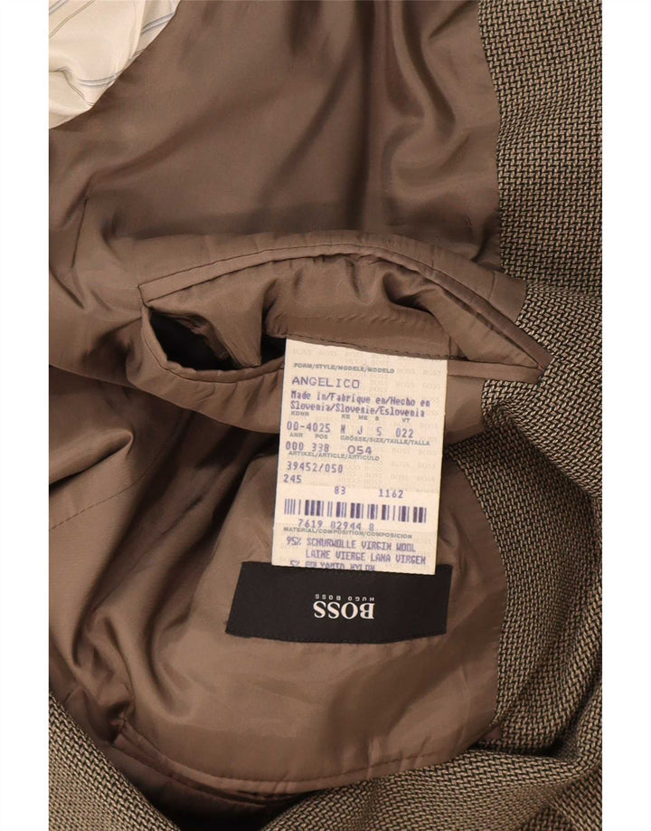 Blazer pentru bărbați Hugo Boss cu 3 nasturi EU 54 2XL Lână gri