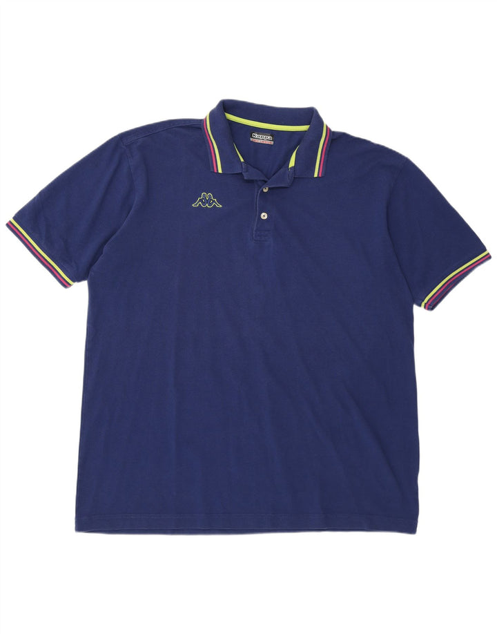 Cămașă polo pentru bărbați Kappa Slim Fit 3XL Bleumarin