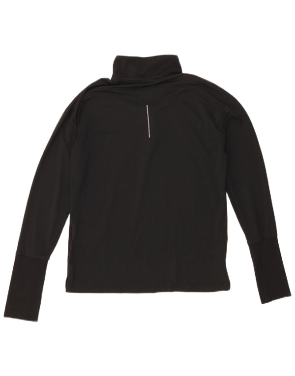 Top de trening Nike Dri Fit Zip Neck Pullover pentru femei UK 6 XS Poliester negru