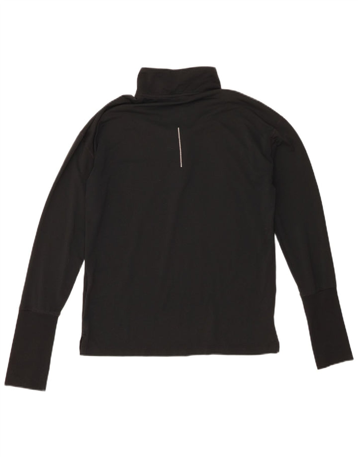 Top de trening Nike Dri Fit Zip Neck Pullover pentru femei UK 6 XS Poliester negru