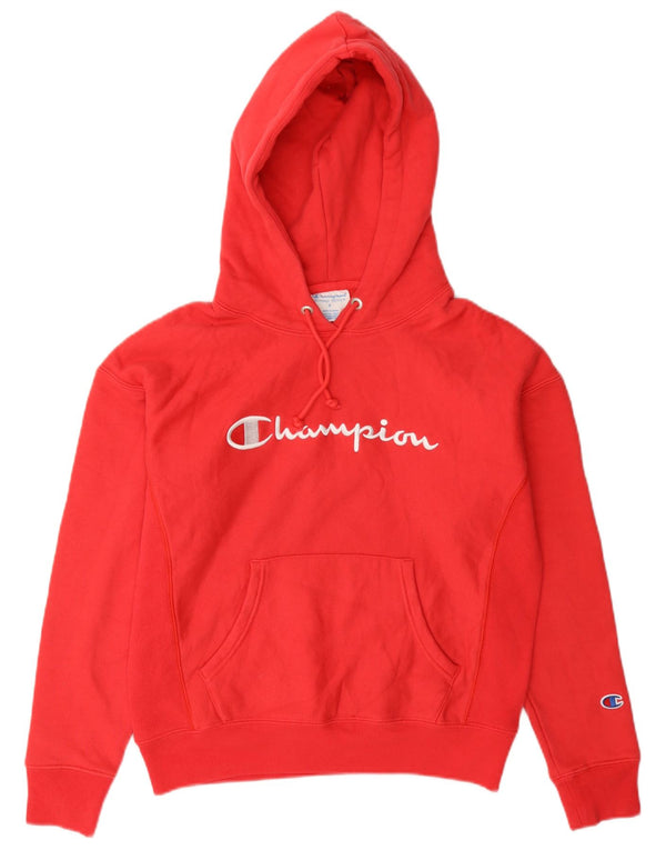 Pulover cu glugă cu țesătură inversă pentru femei Champion UK 10 Bumbac roșu mic