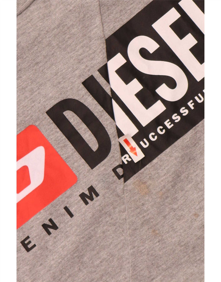 Tricou grafic pentru bărbați Diesel Top Medium Gri din bumbac cu pete