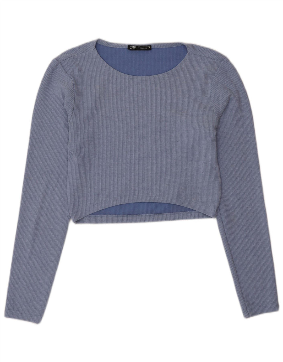 Crop Top pentru femei Zara UK 12 Medium Blue Poliester