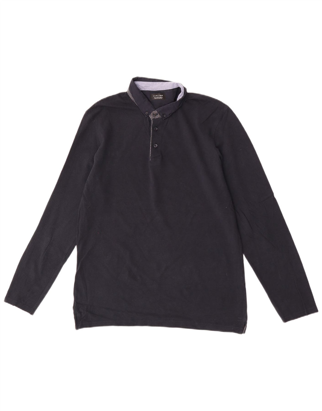 Cămașă polo cu mânecă lungă pentru bărbați Zara, mare, bleumarin