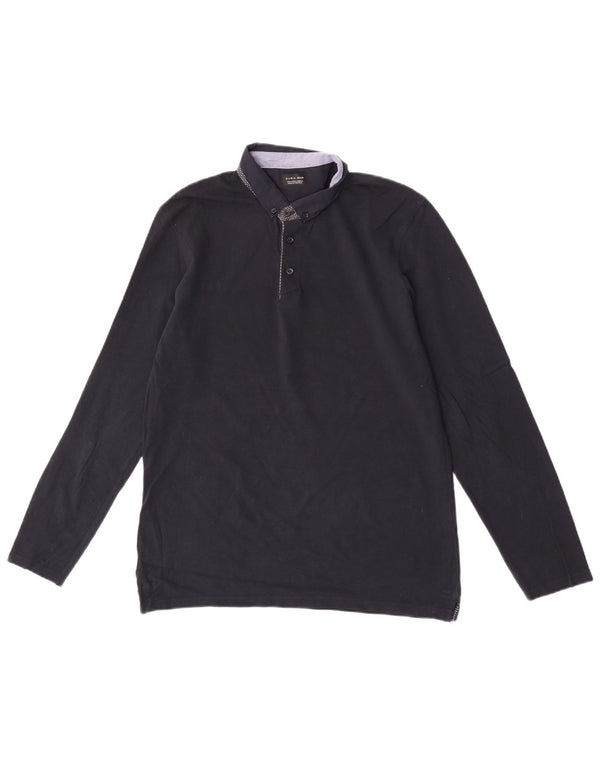 Cămașă polo cu mânecă lungă pentru bărbați Zara, mare, bleumarin
