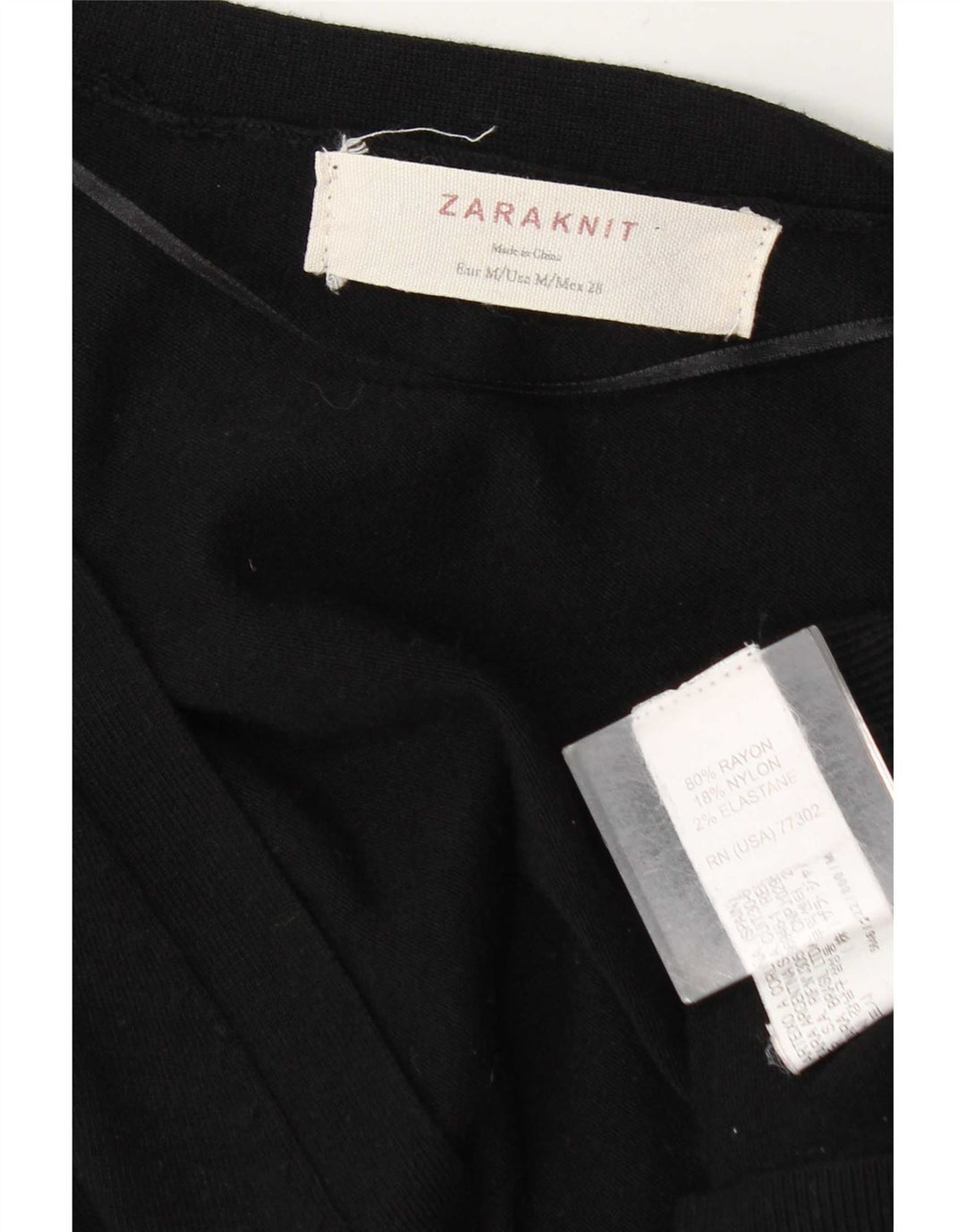 Pulover cardigan pentru femei Zara UK 14 Medium Black Rayon