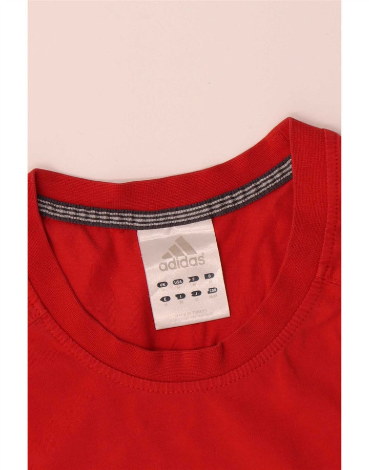 Tricou grafic pentru bărbați Adidas Top, bumbac roșu mediu