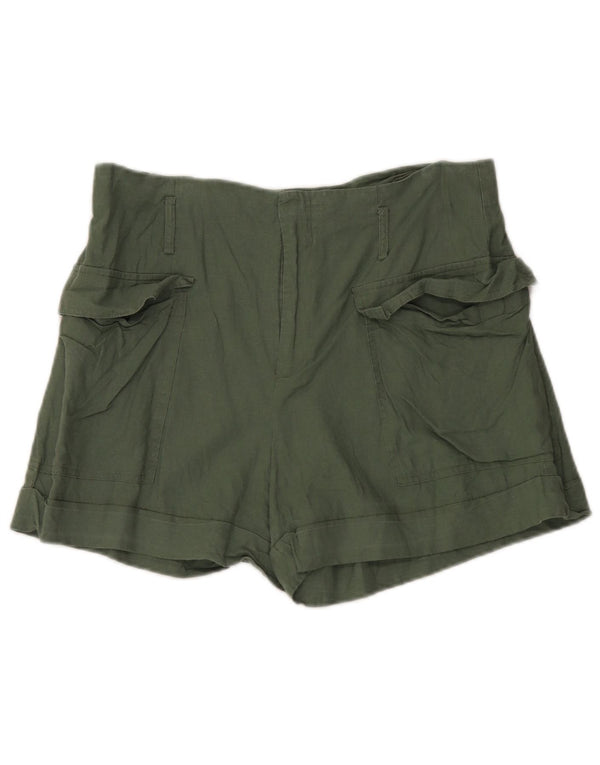 Pantaloni scurți cargo pentru femei cu talie înaltă Zara XL W32 in verde