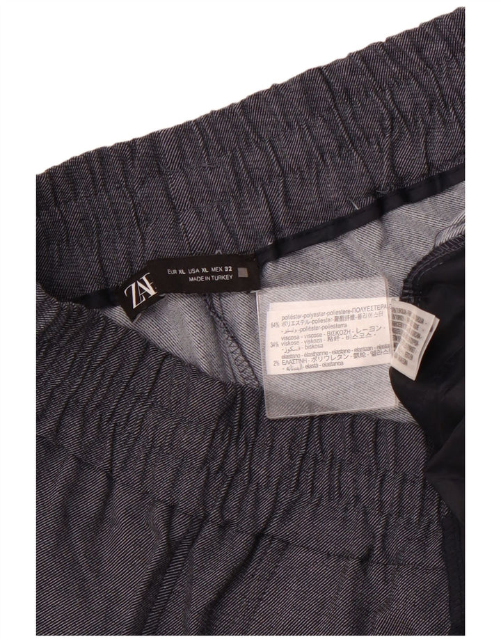Pantaloni chino pentru femei ZARA XL W32 L27 Gri Poliester