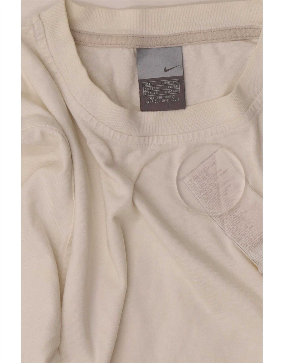 Top pentru bărbați Nike cu mânecă lungă UK 36/38 mic, alb, bumbac