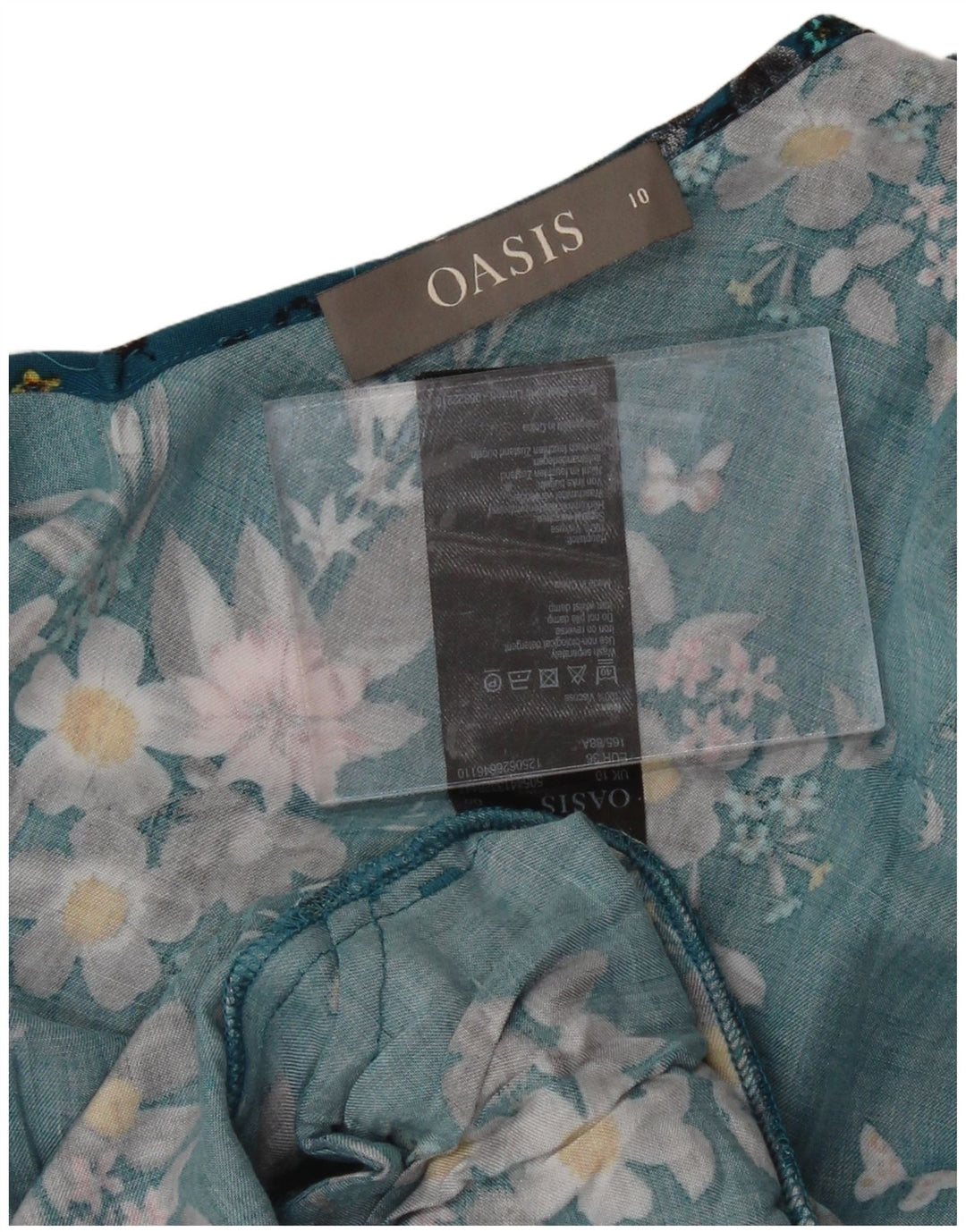 OASIS Womens Off Shoulder Playsuit UK 10 Small Blue Floral Viscose