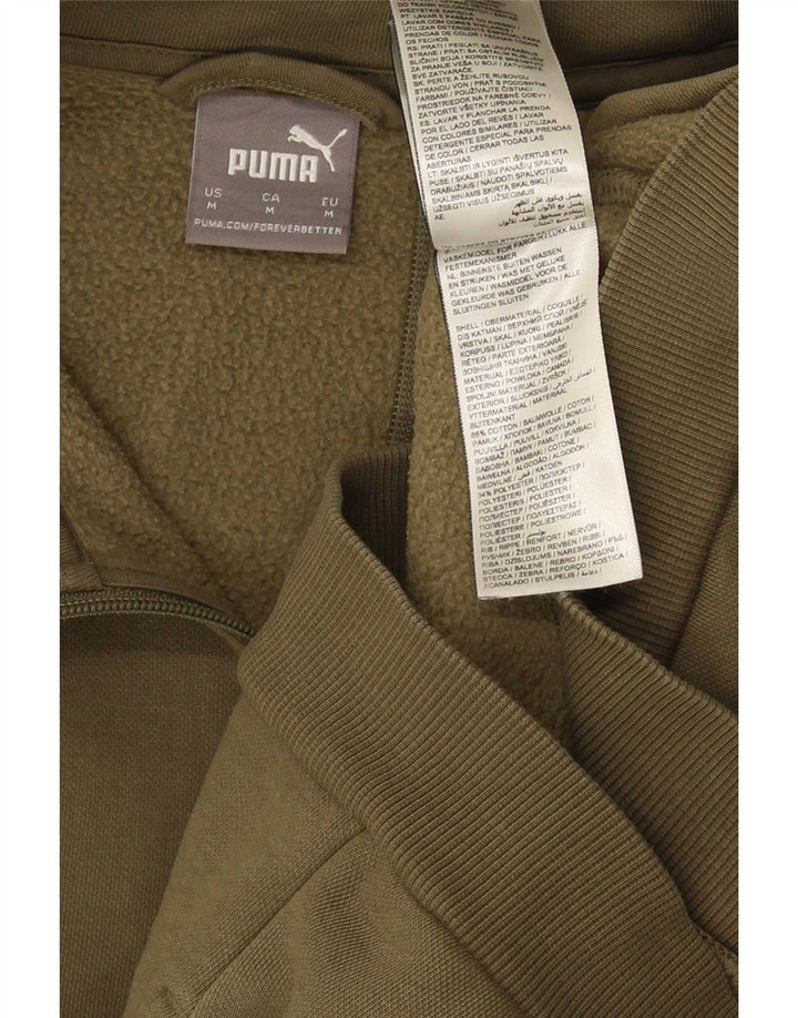 Jachetă de trening pentru bărbați Puma, bumbac color block, kaki mediu