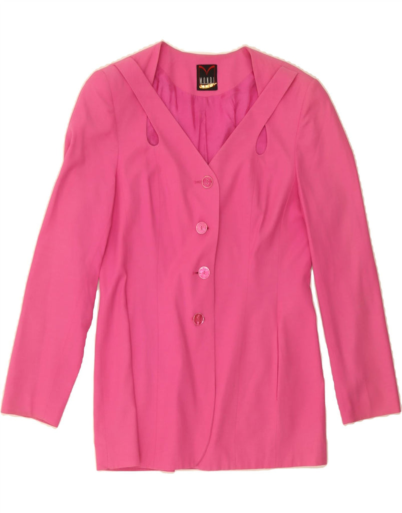 MONDI Womens 4 Button Blazer Jacket EU 38 Medium Pink Acetate Vintage Mondi and Second-Hand Mondi from Messina Hembry 