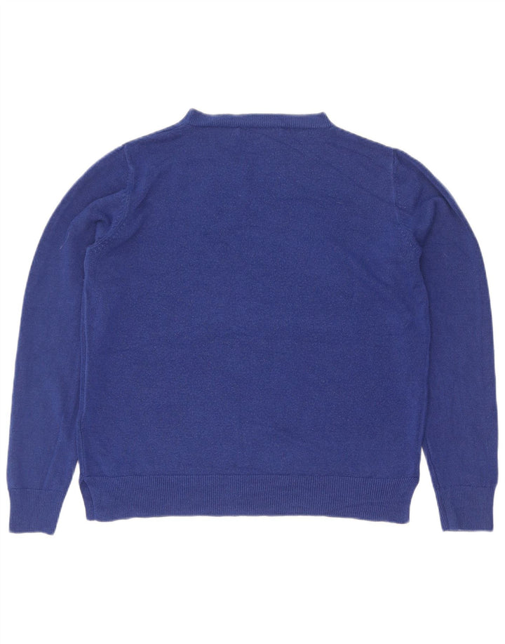 Pulover pentru femei Marks & Spencer cu decolteu triplu UK 14 Medium Blue Acrylic