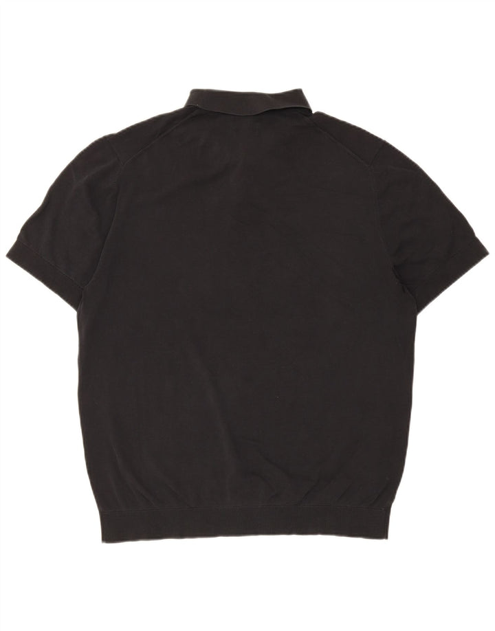 Tricou polo Massimo Dutti pentru bărbați, bumbac negru mare