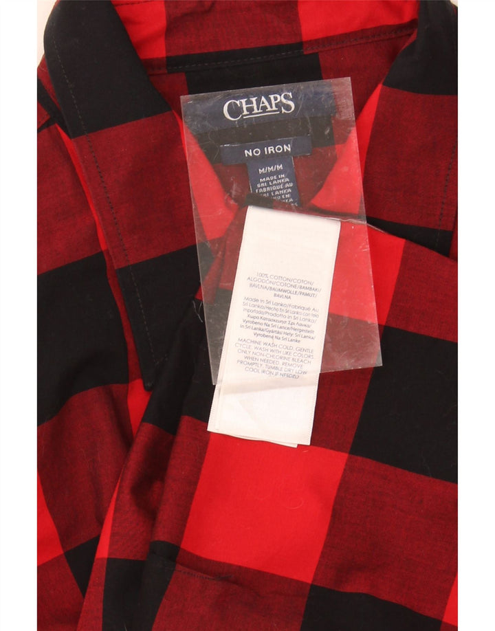 CHAPS Womens No Iron Shirt UK 14 Medium Red Check Cotton Vintage Chaps and Second-Hand Chaps from Messina Hembry 