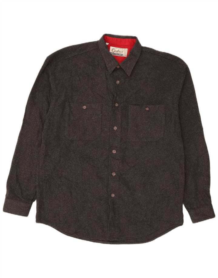 Cămașă de flanel vintage pentru bărbați, bumbac negru mare