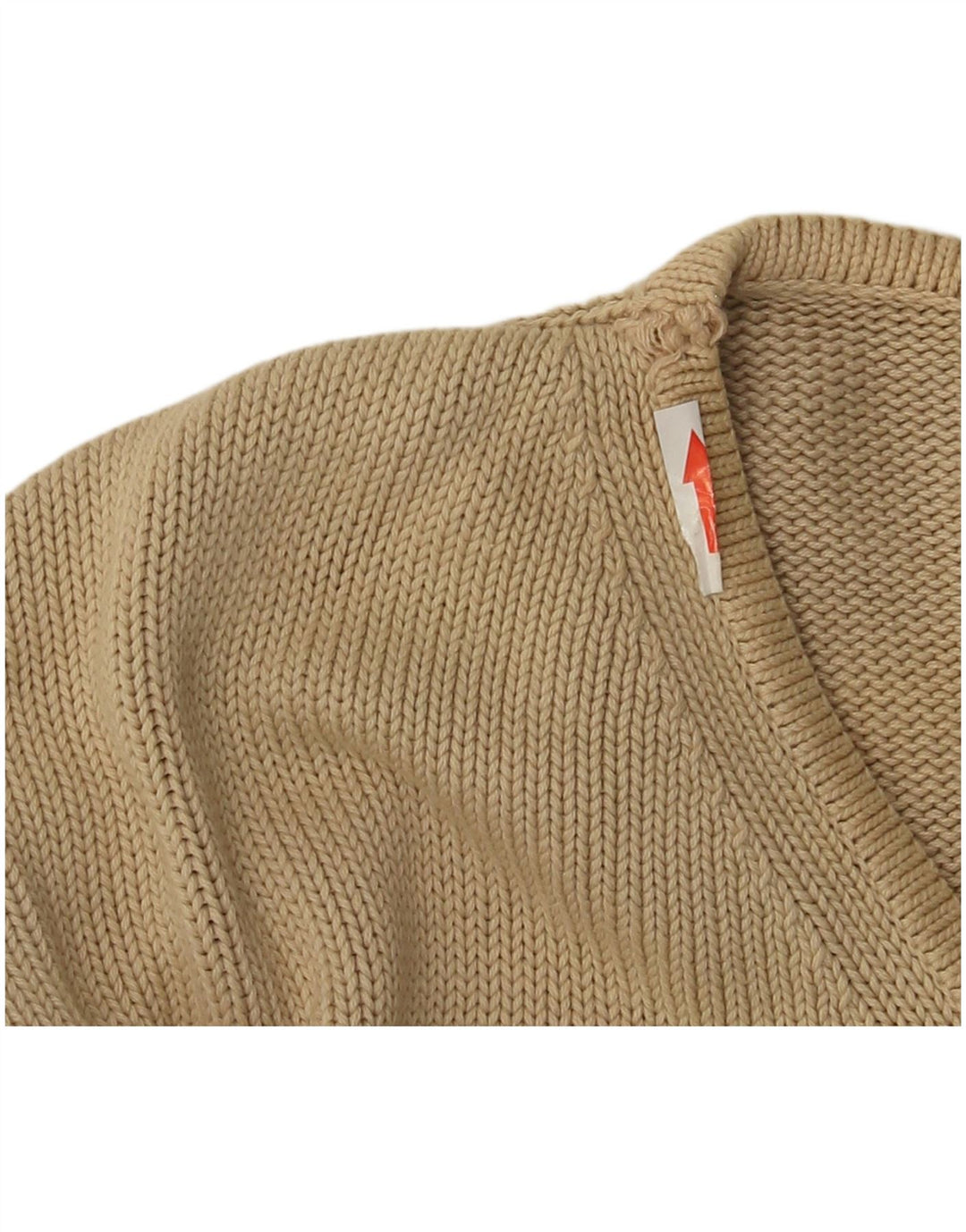 Massimo Dutti Pulover cu decolteu în V pentru bărbați, bumbac mare, bej