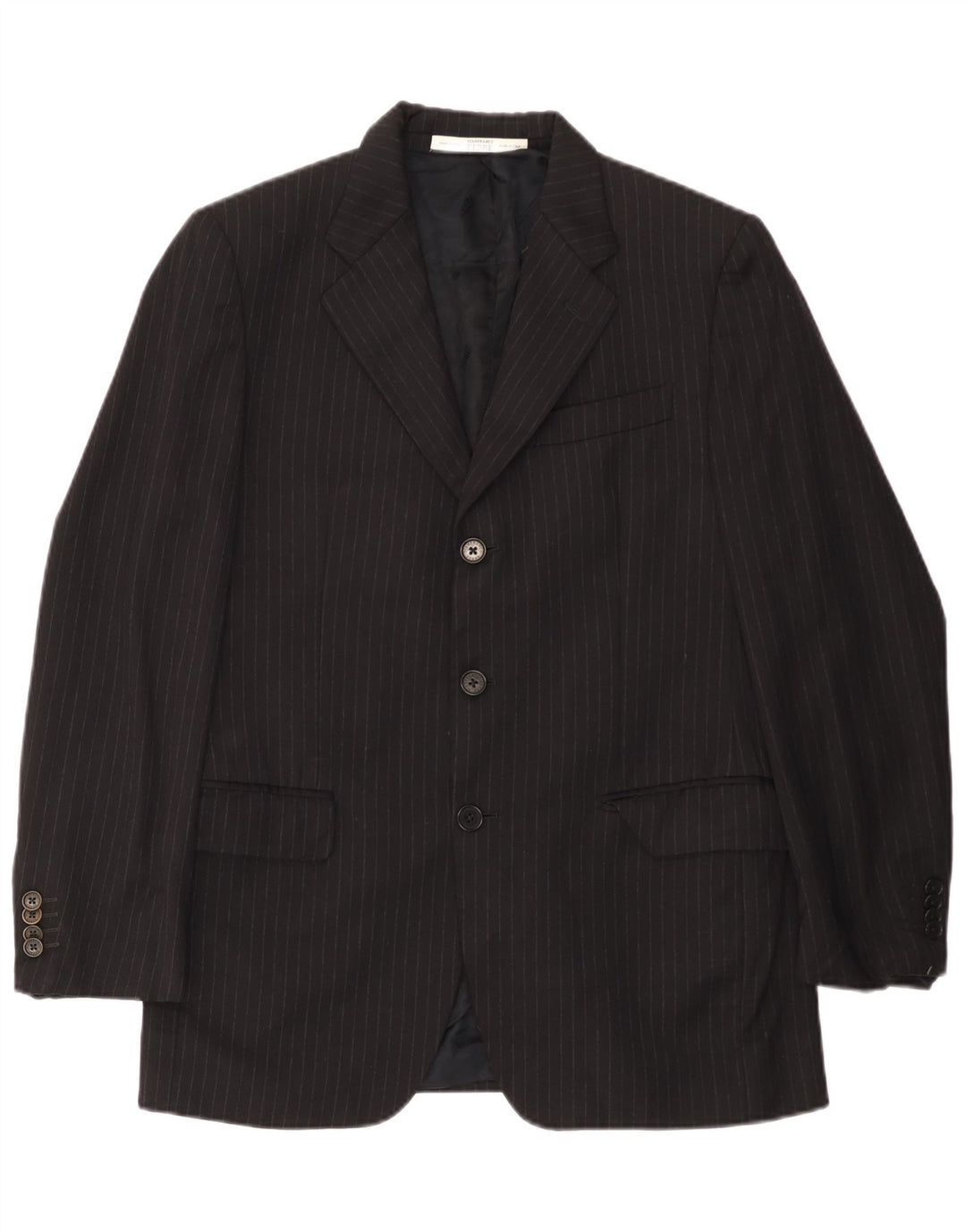 Jachetă pentru bărbați Gianfranco Ferre, cu 3 nasturi, IT 48 Medium Black Pinstripe
