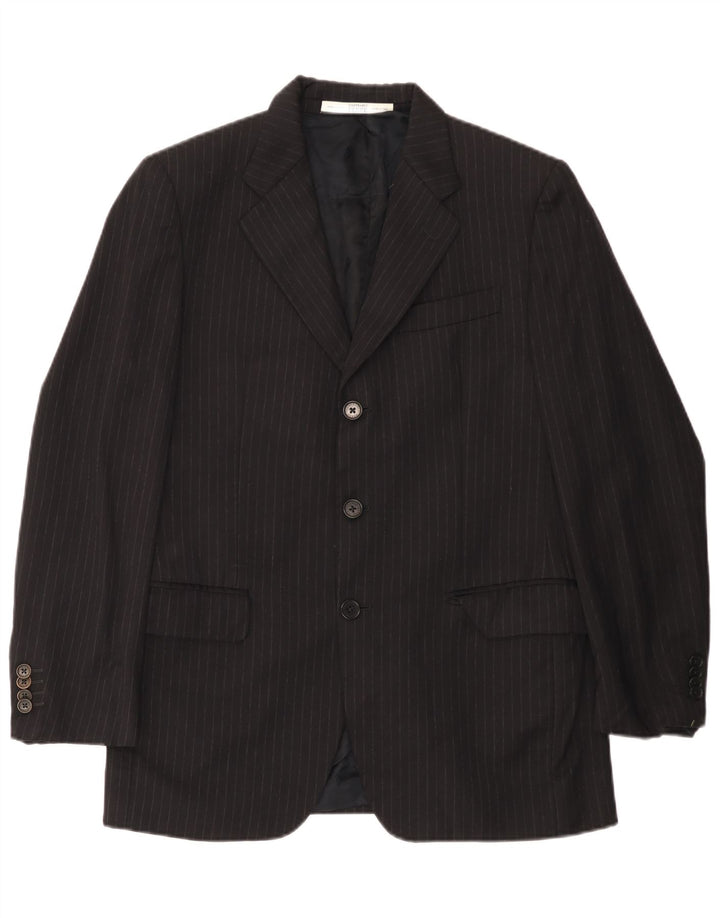 Jachetă pentru bărbați Gianfranco Ferre, cu 3 nasturi, IT 48 Medium Black Pinstripe