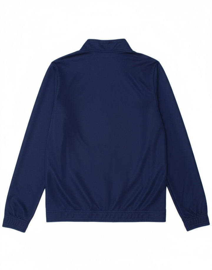 ADIDAS Boys Aeroready Tracksuit Top Jacket 11-12 Years Navy Blue Polyester