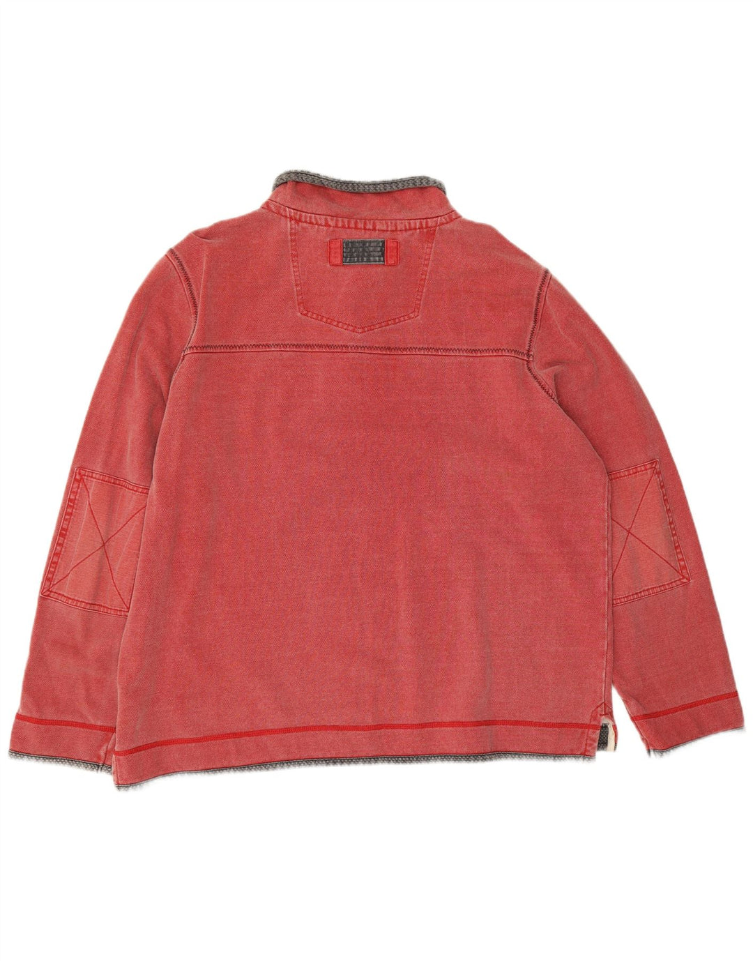 Hanorac pentru bărbați Fat Face, cu fermoar și gât, Jumper XL Bumbac roșu