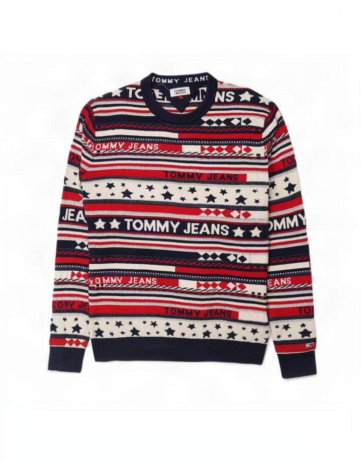 Pulover pentru bărbați Tommy Hilfiger, cu gât crew, cu dungi mari, multicolore