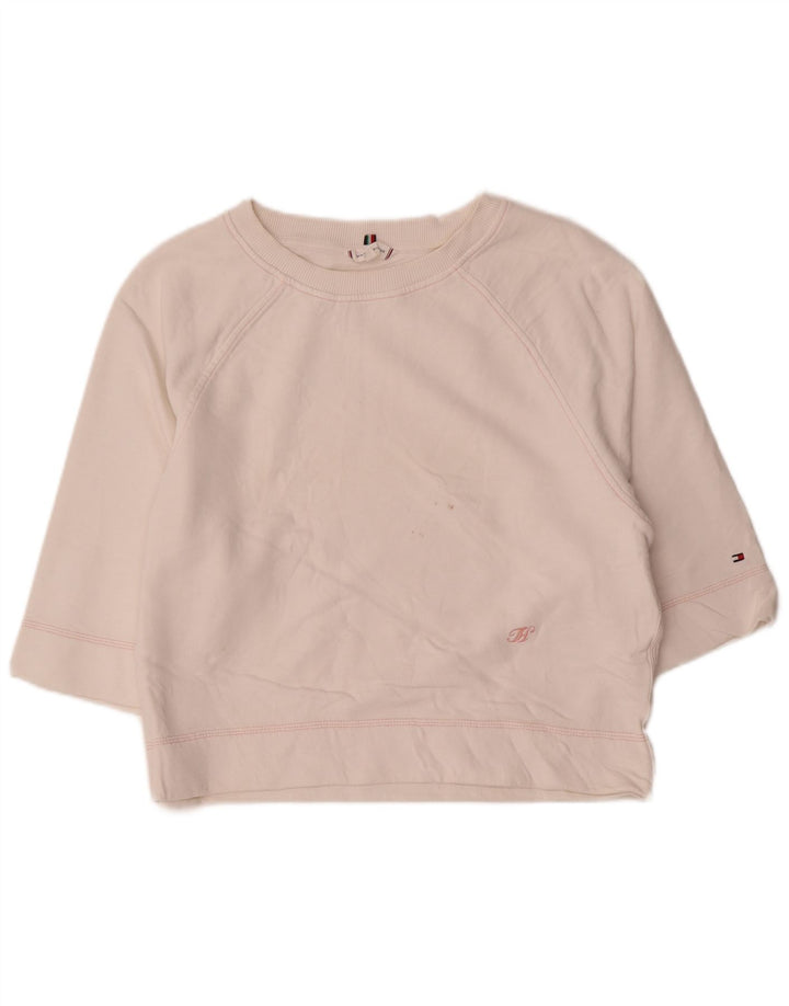 Pulover pentru femei Tommy Hilfiger cu mâneci 3/4, alb mediu, UK 14