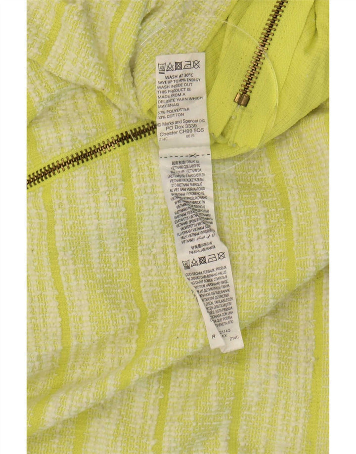 Marks & Spencer Top pentru femei cu mâneci 3/4 Marea Britanie 14 Poliester cu dungi verzi mari