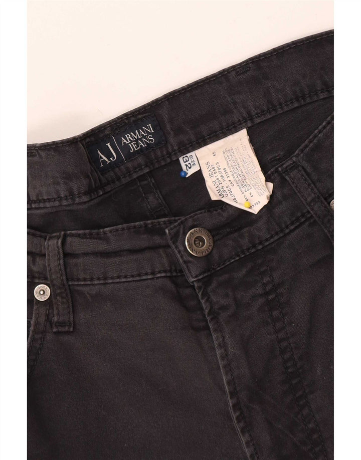 Blugi drepti pentru bărbați Armani W32 L31 bumbac negru